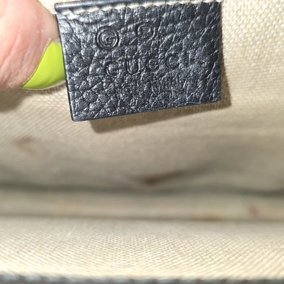 Gucci Black Leather Shoulder Bag with Gold Chain